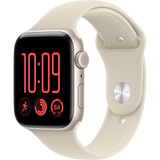 Apple Watch SE 3, Smartwatch silber, 44 mm, Sportarmband Sand S/M