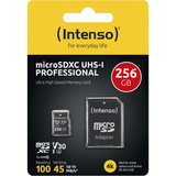Intenso UHS-I Professional 256 GB microSDXC, Speicherkarte schwarz, UHS-I U3, Class 10