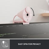 Logitech Brio 300, Webcam rosa, Rose