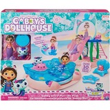 Spin Master DreamWorks Gabby's Dollhouse Cat Adventures - Purrific Pool Party Spielset, Kulisse mit Gabby- und Meerkätzchen-Figur