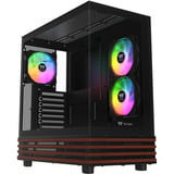 Thermaltake View 270 Plus WS ARGB Black, Tower-Gehäuse schwarz/holz, Tempered Glass x 2, Holz-Struktur
