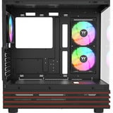 Thermaltake View 270 Plus WS ARGB Black, Tower-Gehäuse schwarz/holz, Tempered Glass x 2, Holz-Struktur