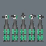 Wera 8009 Zyklop Pocket Set 2, 18-teilig, Bit-Satz schwarz/grün, Umschaltknarre für 3/8", 1/4"