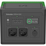 APC Schneider tragbare OffGrid Powerstation 500 schwarz/grün, Lithium-Ionen Akku 517Wh, 2x 230V 500W, 3x USB-A, 2x USB-C PD