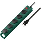 Brennenstuhl Super-Solid SL 554 IP54 Garten-Steckdosenleiste, 5-fach mit Schalter grün/schwarz, 5 Meter