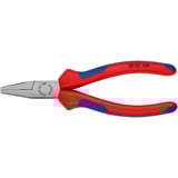 KNIPEX Flachzange 20 02 160, Greifzange rot/blau, gezahnte Griffflächen
