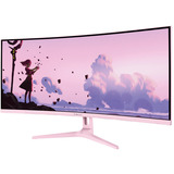 Arozzi Nova 34T2K165, Gaming-Monitor 86.4 cm (34 Zoll), pink, UWQHD, VA, Curved, HDMI, DP, Lautsprecher, 165Hz Panel