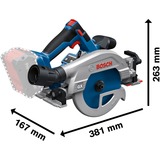 Bosch Professional Akku-Handkreissäge GKS 18V-57-2 GX Professional solo, 18Volt blau/schwarz, ohne Akku und Ladegerät