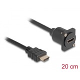 DeLOCK D-Typ Kabel HDMI Stecker > HDMI Buchse schwarz, 20cm