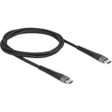 DeLOCK USB 2.0 Kabel, USB-C Stecker > USB-C Stecker mit verlängertem Knickschutz schwarz, 1 Meter, PD 3.0, Laden mit bis zu 60 Watt