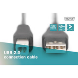 Digitus USB 2.0 Anschlusskabel USB-A (Stecker) > USB-B (Stecker) schwarz, 1,8 Meter