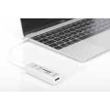 Digitus USB Typ-C OTG 3-Port Hub + Kartenleser, USB-Hub weiß