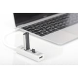 Digitus USB Typ-C OTG 3-Port Hub + Kartenleser, USB-Hub weiß