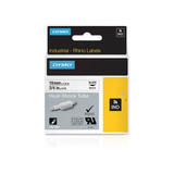 Dymo Rhino IND ORIGINAL Heißschrumpfschlauch 19mm x 1,5m, schwarz auf weiß, Etiketten- Schrumpfschlauch für Durchmesser 4,64-8,70 mm, 18057