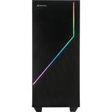 Sharkoon RGB FLOW Generalüberholt, Tower-Gehäuse schwarz, Seitenteil aus gehärtetem Glas