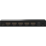 goobay HDMI-Umschaltbox 4 auf 1 (4K @ 60Hz), mit Audio-Ausgang, HDMI Switch schwarz, mit Fernbedienung