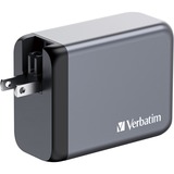 Verbatim GaN-Ladegerät 200W, 1x USB-A , 3x USB-C grau, PD 3.0, QC 3.0