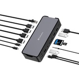 Verbatim USB-C Pro Docking Station CDS-15, 15 Port, Dockingstation aluminium/schwarz, HDMI, DP, RJ-45, USB-A, USB-C, SD, microSD, Audio