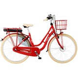 FISCHER Fahrrad CITA Retro 2.0 (2022), Pedelec rot (glänzend), 28", 48 cm Rahmen