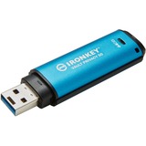 Kingston IronKey Vault Privacy 50 64 GB, USB-Stick hellblau/schwarz, USB-A 3.2 Gen 1