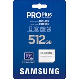 SAMSUNG PRO Plus 512 GB microSDXC (2023), Speicherkarte blau, UHS-I U3, Class 10, V30, A2