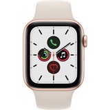 Apple Watch SE, Smartwatch gold/weiß, 44mm, Sportarmband, Aluminium-Gehäuse