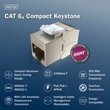 Digitus CAT 6A Kompakt-Keystone Modul geschirmt werkzeugfrei, Keystone-Modul 