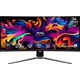 MSI MAG 341CQPDE QD-OLED, Gaming-Monitor 86.8 cm (34.2 Zoll), schwarz, UWQHD, QD-OLED, Curved, Adaptive-Sync, HDR, 175Hz Panel