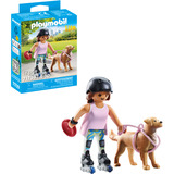 PLAYMOBIL 71739 My Life Inlinerin mit Retriever, Konstruktionsspielzeug 