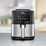 Rommelsbacher Heißluftfritteuse FRH 1500 XL schwarz/edelstahl, 1.500 Watt, Korb 5 Liter