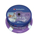 Verbatim DVD+R DL 8,5 GB, DVD-Rohlinge 8fach, 25 Stück