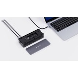 Verbatim USB-C Pro Docking Station 15 in 1 inkl. 256 GB SSD, Dockingstation aluminium/schwarz, HDMI, DP, RJ-45, USB-A, USB-C, SD, microSD, Audio