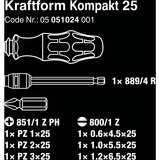 Wera Kraftform Kompakt 25, 7-teilig, Steckschlüssel schwarz/grün, integriertes Magazin