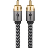 goobay Plus Mono-Cinchkabel schwarz/silber, 2 Meter