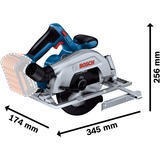 Bosch Akku-Handkreissäge GKS 18V-57-2 Professional solo blau/schwarz, ohne Akku und Ladegerät, in L-BOXX