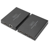 Digitus HDMI KVM IP Extender Set, 150 Meter, HDMI Verlängerung schwarz, Sendeeinheit + Empfängereinheit