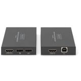 Digitus HDMI KVM IP Extender Set, 150 Meter, HDMI Verlängerung schwarz, Sendeeinheit + Empfängereinheit