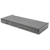 Digitus Modulare HD LCD KVM Konsole mit 17" TFT 8 Port Cat 5, KVM-Switch schwarz, deutsches Tastaturlayout, 8 Port Cat 5 KVM-Switch, Touchpad