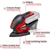 EINHELL Power X-Change Akku-Multischleifer TE-OS 18/150 Li-Solo rot/schwarz, ohne Akku und Ladegerät