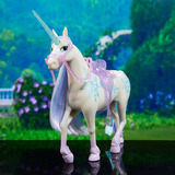 Spin Master Unicorn Academy -  Einhorn Glacier, Spielfigur 28 cm groß, mit echter Mähne und Schweif, abnehmbarem Zaumzeug, Sattel und Bürste