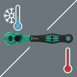 Wera 8100 SA 14 Zyklop Comfort Knarrensatz, 1/4", Werkzeug-Set schwarz/grün, 28-teilig, Comfort-Knarre mit Umschalthebel