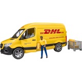 bruder MB Sprinter DHL mit Fahrer, Modellfahrzeug gelb