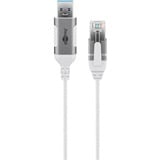 goobay Ethernet-Adapterkabel USB-A 3.2 Gen1 > RJ-45, Slim weiß, 10 Meter