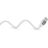 goobay Ethernet-Kabel USB-C 3.2 Gen2 Stecker > RJ-45 Stecker, LAN-Adapter weiß, 5 Meter, geflochtener Textilmantel