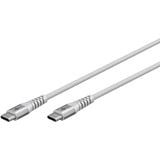 goobay Supersoftes USB 2.0 Textilkabel, USB-C Stecker > USB-C Stecker weiß, 0,5 Meter