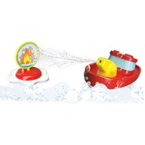 Bburago BB Junior Fire Boat mit Spritze und Zielscheibe, Wasserspielzeug rot/weiß, 15 cm