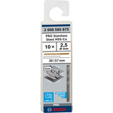 Bosch PRO Stainless Steel HSS-Co Spiralbohrer, Ø 2,5mm 10 Stück, Arbeitslänge 30mm