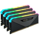 Corsair DIMM 128 GB DDR4-3600 (4x 32 GB) Quad-Kit, Arbeitsspeicher schwarz, CMN128GX4M4Z3600C18, Vengeance RGB RT, INTEL XMP