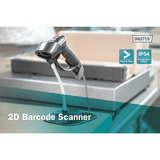 Digitus 2D Barcode Handscanner, Barcode-Scanner schwarz, Akkubetrieb, mit Halterung, QR-Code kompatibel