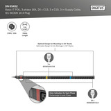 Digitus Basis IT PDU mit Aluminiumprofil, 27-fach, 24x C13, 3x C19, Steckdosenleiste schwarz/aluminium, 3 Meter Kabel, 3-phasig 16A, IEC309 16A Stecker